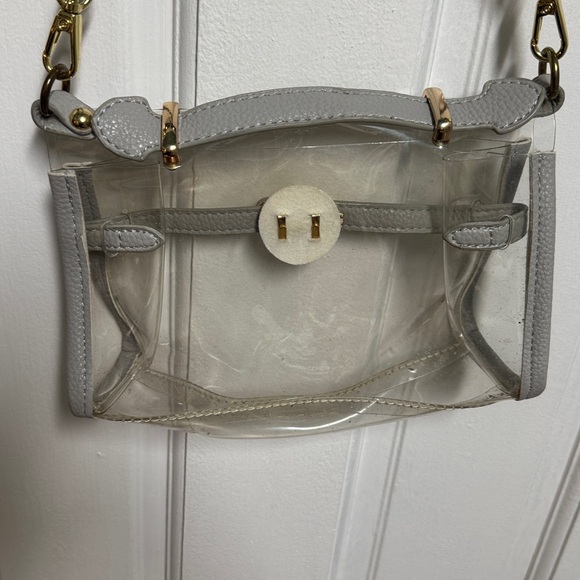 Transparent clear Crossbody stadium Bag with Black Strap - Picture 6 of 6